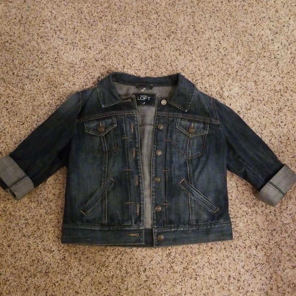 Worn 1x Loft Crop Jean Jacket